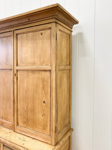 A Large 19th Century English Pine Linen Press Cupboard