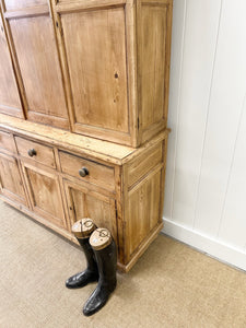 A Large 19th Century English Pine Linen Press Cupboard