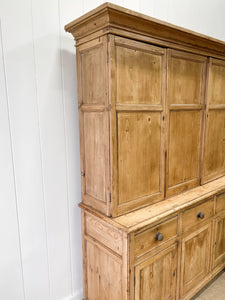 A Large 19th Century English Pine Linen Press Cupboard