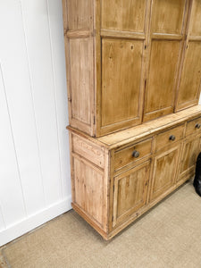 A Large 19th Century English Pine Linen Press Cupboard