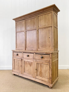A Large 19th Century English Pine Linen Press Cupboard