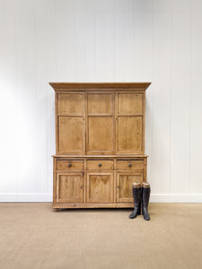A Large 19th Century English Pine Linen Press Cupboard