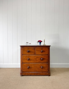 A Small and Delightful Antique English Mahogany Chest of Drawers Dresser or Nightstand