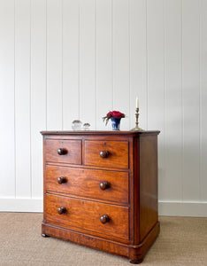 A Small and Delightful Antique English Mahogany Chest of Drawers Dresser or Nightstand