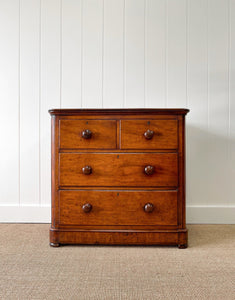 A Small and Delightful Antique English Mahogany Chest of Drawers Dresser or Nightstand