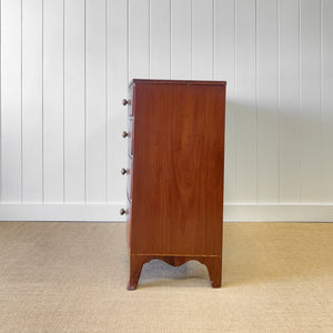 A Large Antique English Bow Front Mahogany Chest of Drawers