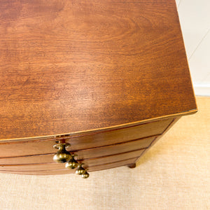 A Large Antique English Bow Front Mahogany Chest of Drawers