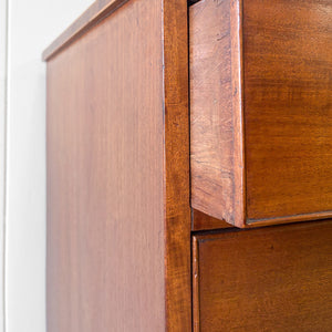 A Large Antique English Bow Front Mahogany Chest of Drawers