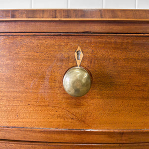 A Large Antique English Bow Front Mahogany Chest of Drawers