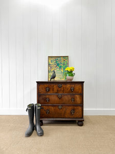 An Antique English Walnut Chest of Drawers/Dresser c1750