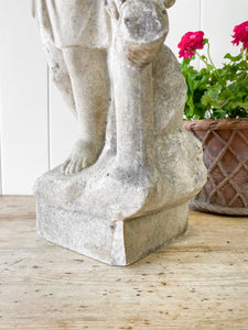 Antique English Marble Garden Angel Sculpture c1890