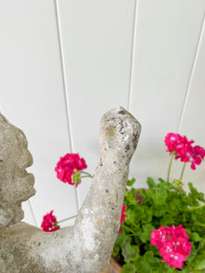 Antique English Marble Garden Angel Sculpture c1890