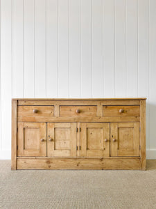 A Narrow English Country Pine Sideboard Buffet c1860