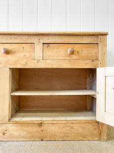 A Narrow English Country Pine Sideboard Buffet c1860