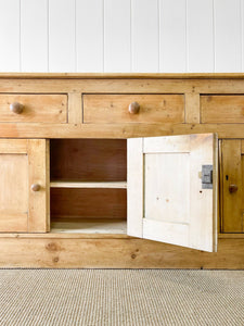A Narrow English Country Pine Sideboard Buffet c1860