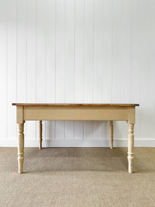 An Antique English Country Pine 4.5 ft Kitchen Dining Table c1890