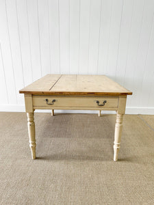 An Antique English Country Pine 4.5 ft Kitchen Dining Table c1890