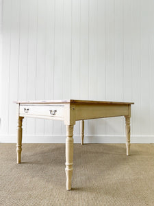 An Antique English Country Pine 4.5 ft Kitchen Dining Table c1890