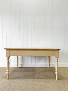 An Antique English Country Pine 4.5 ft Kitchen Dining Table c1890