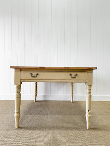 An Antique English Country Pine 4.5 ft Kitchen Dining Table c1890