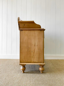 An English Pine Chest of Drawers Dresser with Gallery c1880