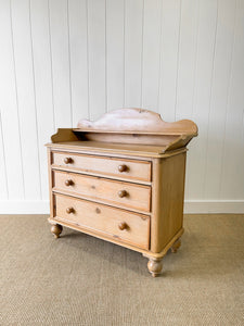 An English Pine Chest of Drawers Dresser with Gallery c1880