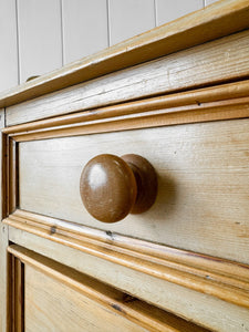 An English Pine Chest of Drawers Dresser with Gallery c1880