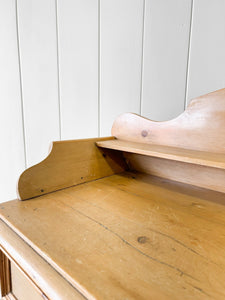An English Pine Chest of Drawers Dresser with Gallery c1880