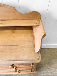 An English Pine Chest of Drawers Dresser with Gallery c1880
