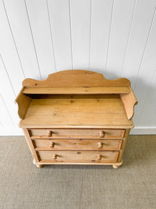 An English Pine Chest of Drawers Dresser with Gallery c1880