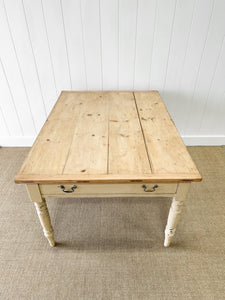 An Antique English Country Pine 4.5 ft Kitchen Dining Table c1890