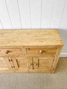 A Narrow English Country Pine Sideboard Buffet c1860
