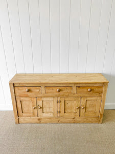 A Narrow English Country Pine Sideboard Buffet c1860