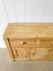 A Narrow English Country Pine Sideboard Buffet c1860