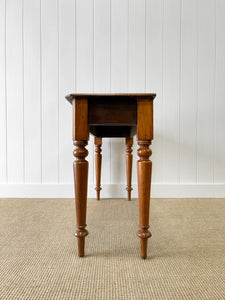 Antique English Country Mahogany Narrow Console Table c1890