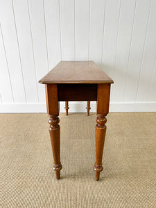 Antique English Country Mahogany Narrow Console Table c1890