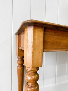 Antique English Country Mahogany Narrow Console Table c1890
