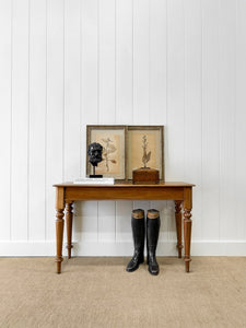 Antique English Country Mahogany Narrow Console Table c1890