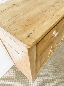 A Narrow English Country Pine Sideboard Buffet c1860