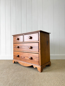 An Antique English Pine Chest of Drawers Dresser c1890