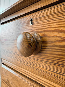 An Antique English Pine Chest of Drawers Dresser c1890