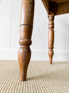 Antique English Country Pine Console Table Nighstand or Desk c1890