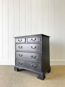 A Vintage English Ebonized English Chest of Drawers/Dresser