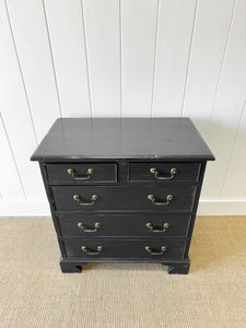 A Vintage English Ebonized English Chest of Drawers/Dresser