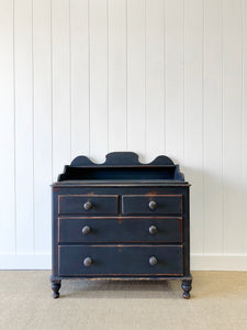 An Ebonized English Pine Chest of Drawers Dresser c1890