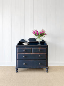 An Ebonized English Pine Chest of Drawers Dresser c1890