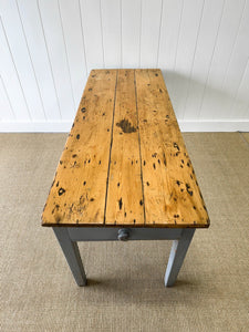 A Narrow Antique English Country Painted 6ft Sideboard or Console Table