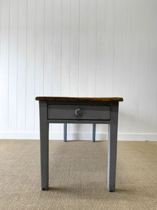 A Narrow Antique English Country Painted 6ft Sideboard or Console Table