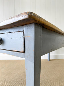 A Narrow Antique English Country Painted 6ft Sideboard or Console Table