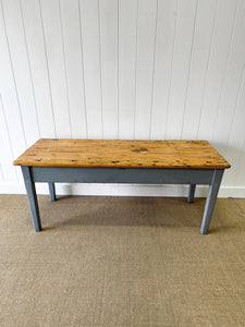 A Narrow Antique English Country Painted 6ft Sideboard or Console Table